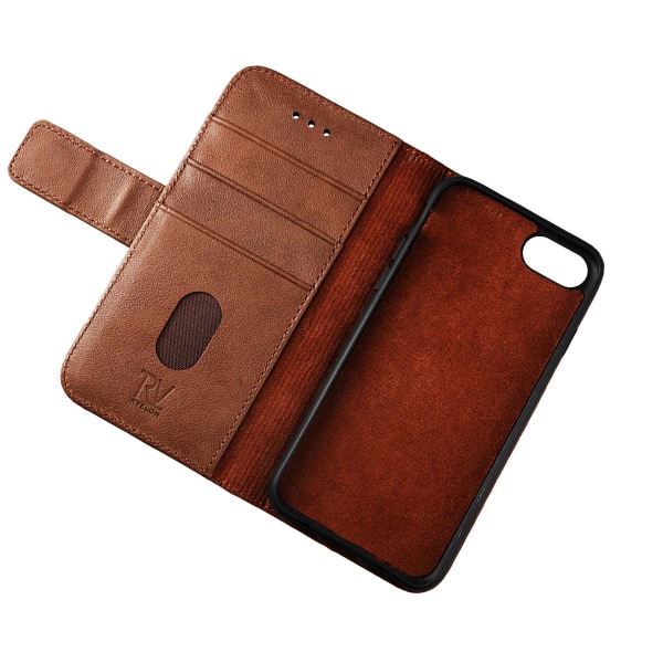 iPhone 7/8/SE 2020 Plånboksfodral Läder Rvelon - Brun Brown