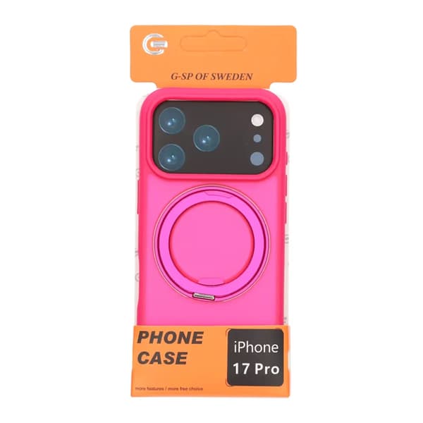 Mobilskal Roterande Magnet Stativ för iPhone 17 Pro - Röd Red