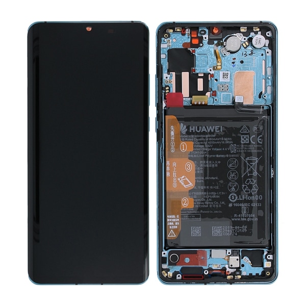 Huawei P30 Pro Skärm med LCD Display + Batteri Original - Blå Blå