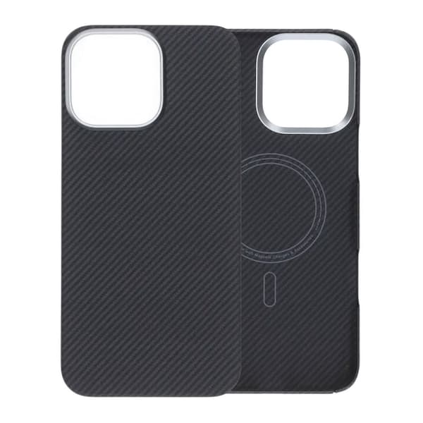 Kevlar Magsafe cover til iPhone 16 Pro Max - Sort med striber sort