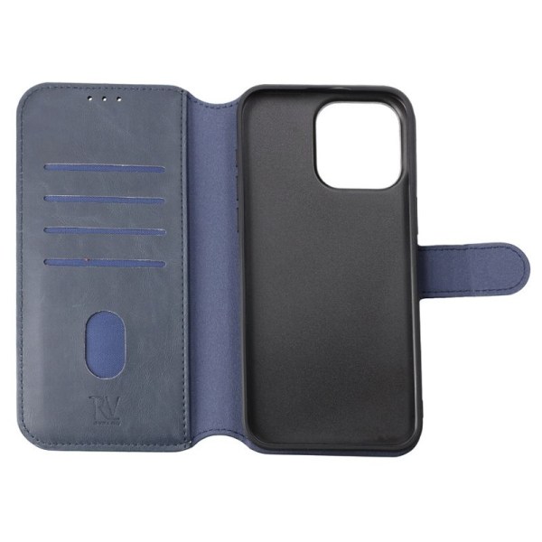 iPhone 15 Pro Max Plånboksfodral Magnet Rvelon - Blå Marinblå