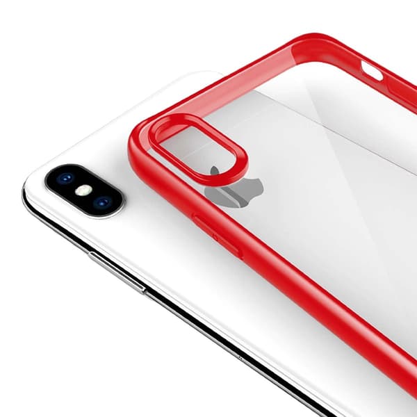 Stöttåligt Mobilskal iPhone XS Max - Röd/Transparent Red