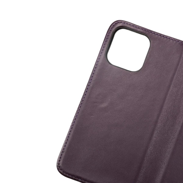iPhone 14 Plånboksfodral Läder Rvelon - Lila Bordeaux