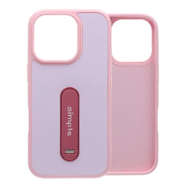Skal med utfällbart roterande stativ för iPhone 16 Pro Max - Rosa pink