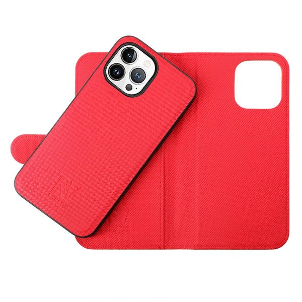 iPhone 14 Pro Max Plånboksfodral Magnet Rvelon - Röd Röd