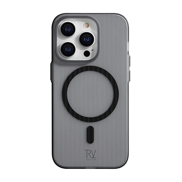 iPhone 15 Pro Mobilskal Korrugerad med Magsafe Rvelon - Grå Grey