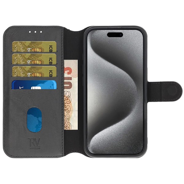 iPhone 16 Pro Max Plånboksfodral Magnet Rvelon - Svart Black