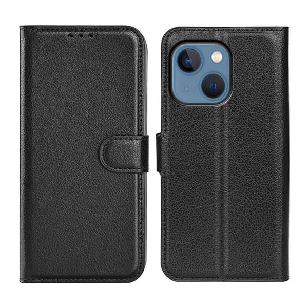 iPhone 14 Plus Plånboksfodral med Stativ - Svart Black