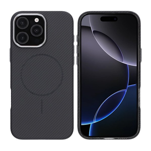 iPhone 16 Pro Max Mobilskal Carbonmönstrad - Svart Black