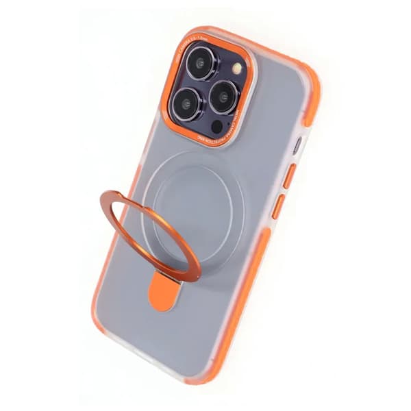 iPhone 15 Pro Max Mobilskal med Magsafe och Stativ - Orange Orange