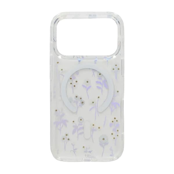 Graverat blommigt Mobilskal MagSafe för iPhone 17 Pro Max - Lila lilla