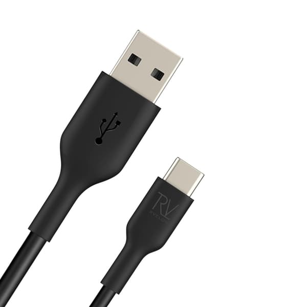 Rvelon USB-A till USB-C Kabel 1 Meter - Svart Black