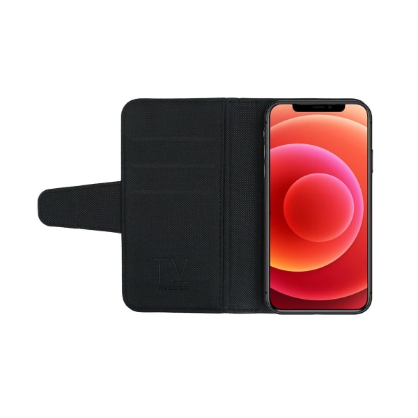 iPhone 12 Mini Plånboksfodral Extra Kortfack Rvelon - Svart Svart