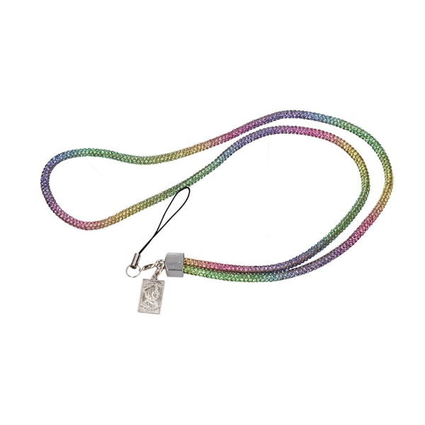 Mobilhalsband Snöre - Regnbågsfärgad glitter