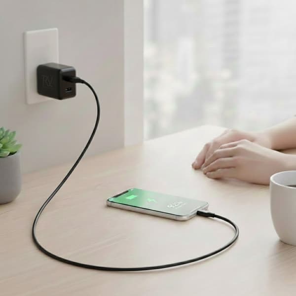 Rvelon USB-A till USB-C Kabel 1 Meter - Svart Black
