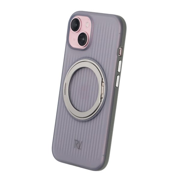 iPhone 15 Rvelon Skal Roterande Magnet Stativ - Grå Grey