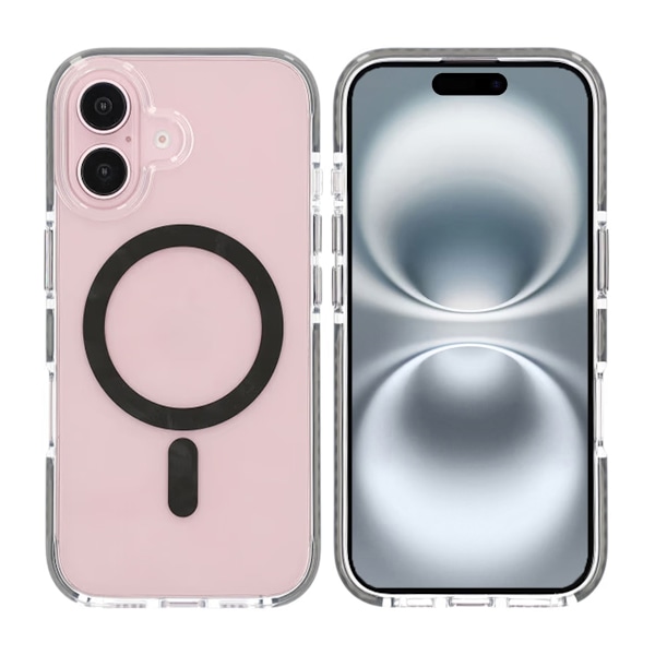 iPhone 16 Plus Mobilskal Magnet Dubbelskydd - Grå Grey