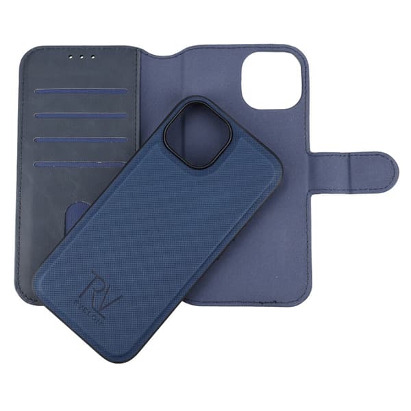 iPhone 15 Plånboksfodral Magnet Rvelon - Blå Marinblå