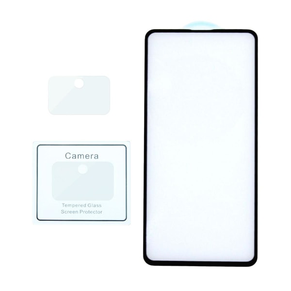 Skärmskydd och kameraskydd Samsung A71 - 3D Härdat Glas Transparent