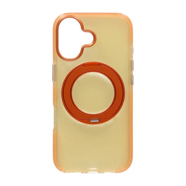 Stöttåligt skal med roterbart stativ för iPhone 17 - Orange oranssi