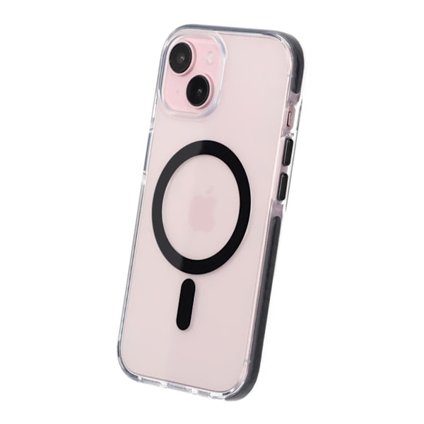 iPhone 15 Mobilskal Magnet Dubbelskydd - Svart Svart