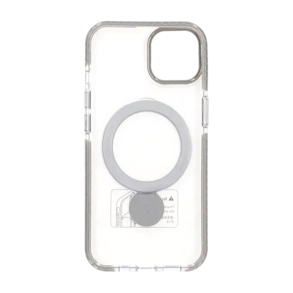 Magsafe-cover til iPhone 15 - Transparent grå med ringstativ Grey