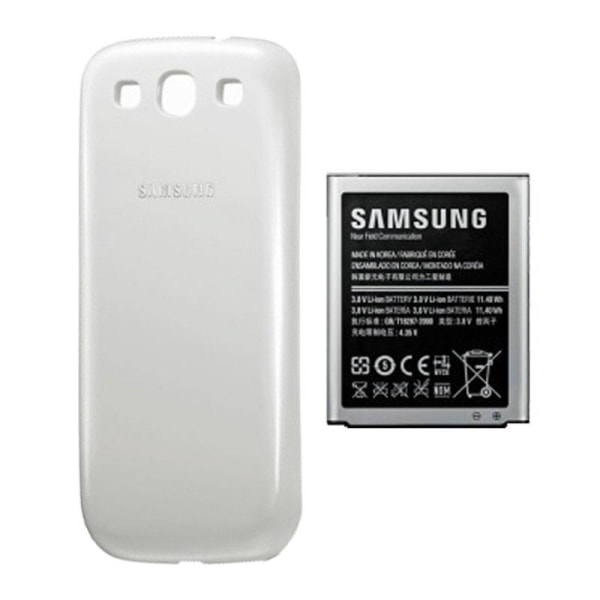 Samsung Galaxy S3 Batteri med Baksida - Vit White