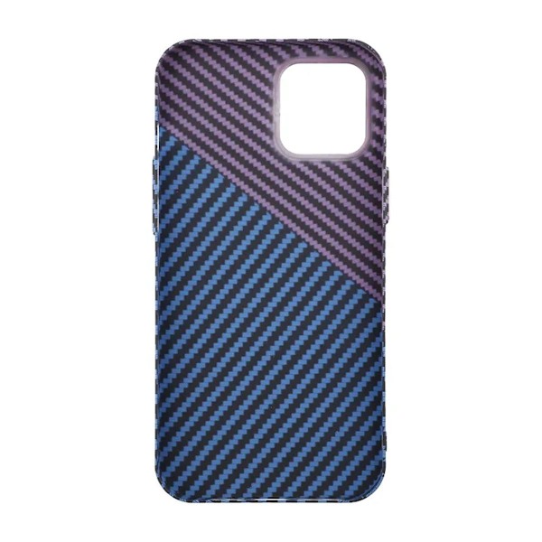Kolfiber Skal iPhone 12 Pro Max - Lila & Blå Multicolor