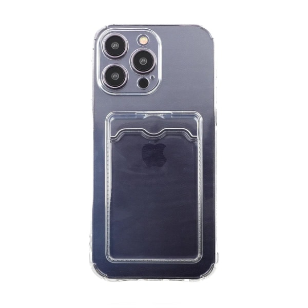 iPhone 14 Pro Max Stöttåligt Skal med Korthållare - Transparent Transparent