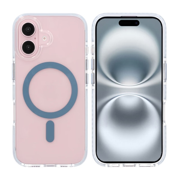 iPhone 16 Plus Mobilskal Magnet Dubbelskydd - Blå Blå