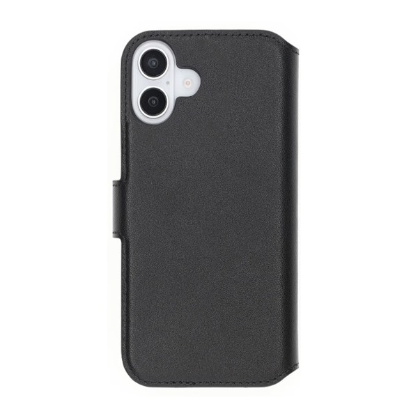 iPhone 16 Plus Plånboksfodral Äkta Läder Rvelon - Svart Svart