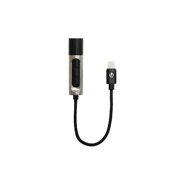 Lightning till 3,5mm Adapter med Ljudkontroll Black