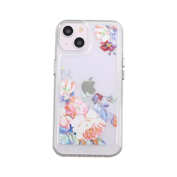 iPhone 14 Mobilskal med motiv - Retro Blommor Transparent