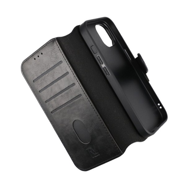 iPhone 15 Plånboksfodral Magnet Rvelon - Svart Svart