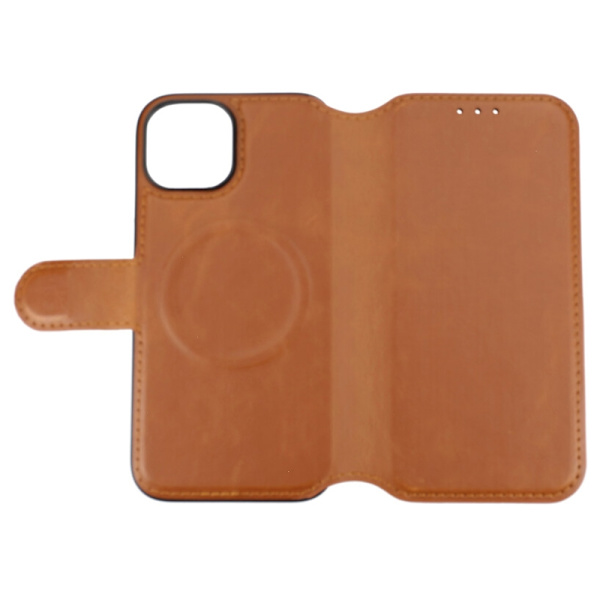 iPhone 15 Plånboksfodral med Magsafe Rvelon - Brun Brown