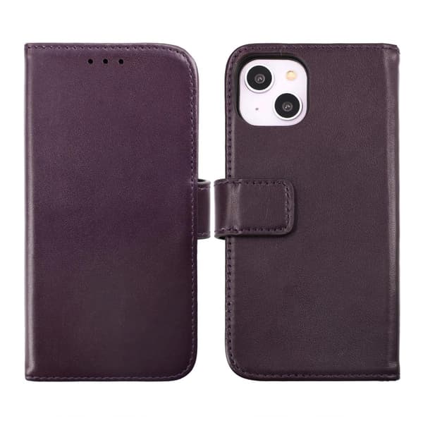 iPhone 14 Plus Plånboksfodral Läder Rvelon - Lila Lila