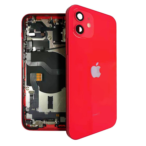 iPhone 12 Baksida med Komplett Ram - Röd Red