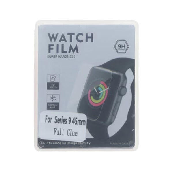 Skärmskydd Apple Watch Series 9 45mm 3D Härdat Glas Svart Svart