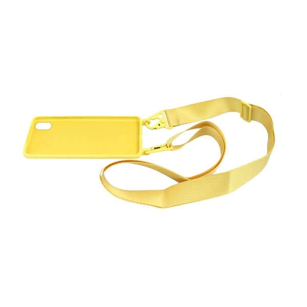 iPhone XS Max Silikonskal med Rem/Halsband - Gul Gul