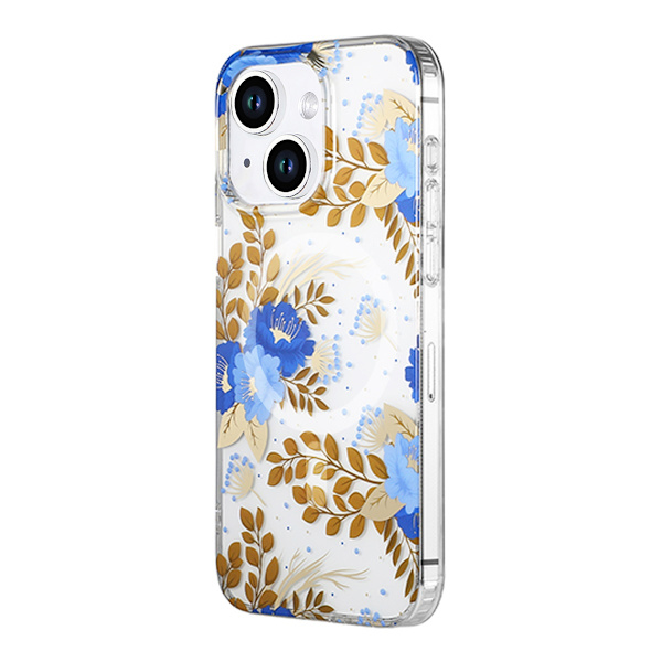iPhone 13/14 Mobilskal MagSafe - Blommor Blå/Guld Multicolor