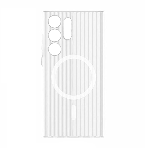 Samsung S24 Ultra Mobilskal Korrugerad Anti-Halk - Transparent Transparent