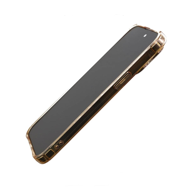 iPhone 14 Pro Stöttåligt Skal med Korthållare - Gul Gul