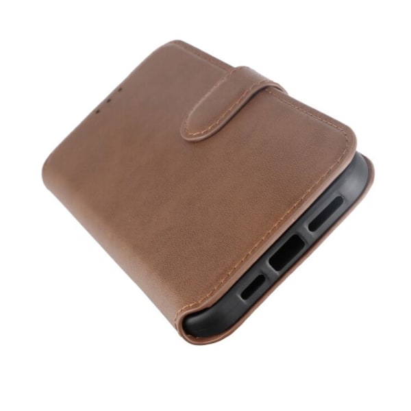 iPhone 15 Plus Plånboksfodral Läder Rvelon - Brun Brown