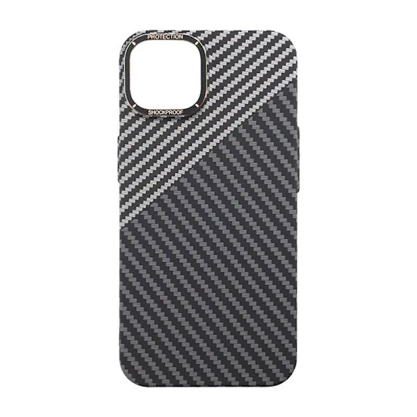 iPhone 15 Plus Mobilskal i Kolfiber - Svart/Vit Svart