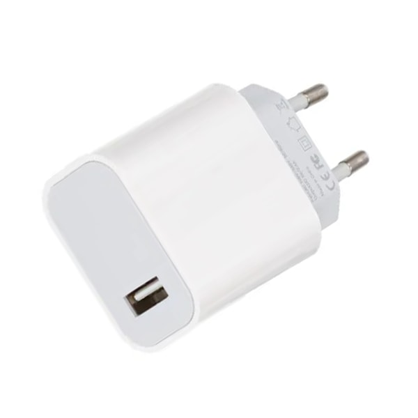 USB A till Lightning Kabel + USB Laddare 2.4A - Vit Vit