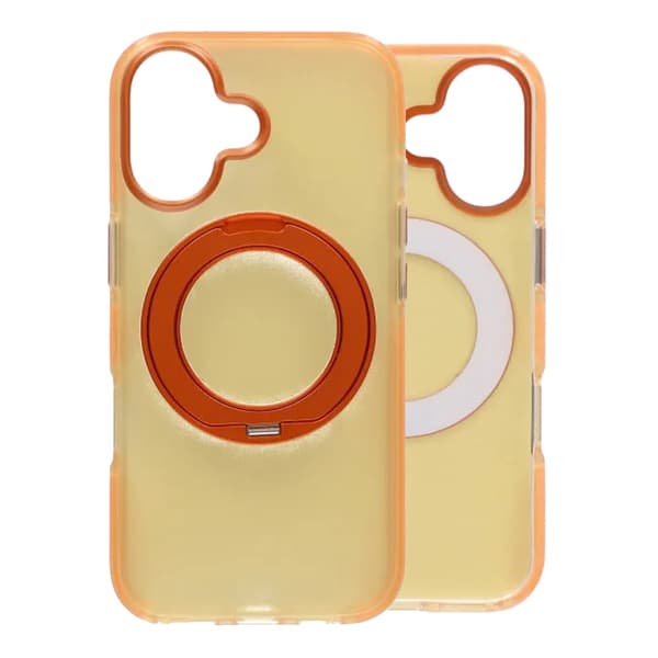 Stöttåligt skal med roterbart stativ för iPhone 17 - Orange orange