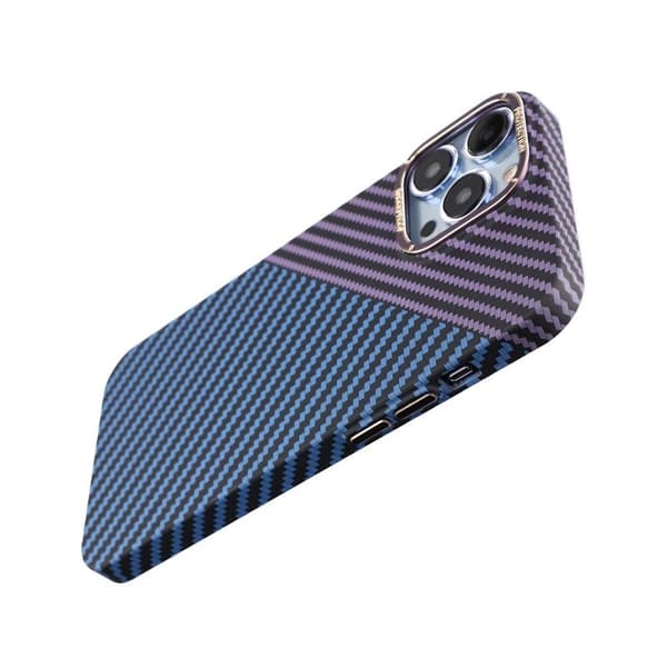 Kolfiber Skal iPhone 13 Pro Max - Lila & Blå Multicolor