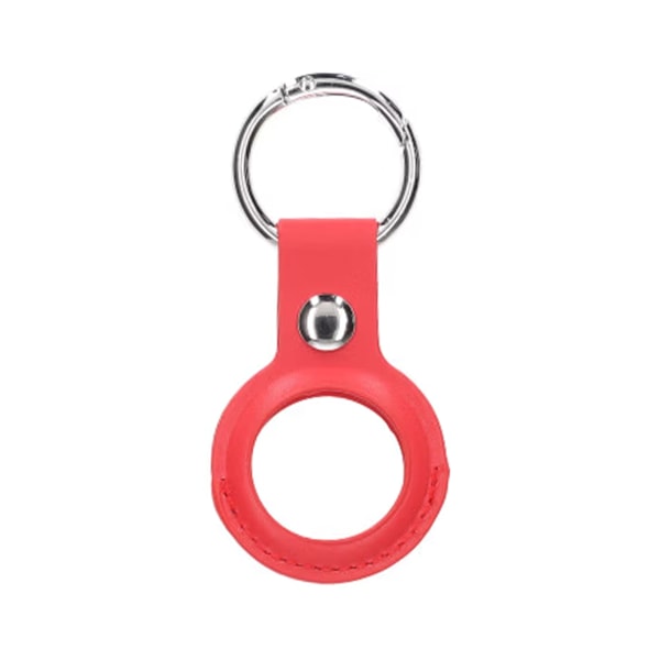 Airtag Fodral PU-Läder Nyckelring - Rosa Pink