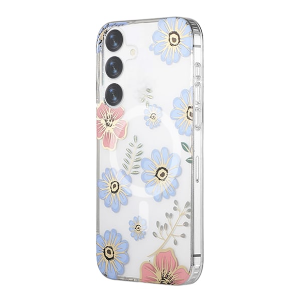 Samsung Galaxy S24 Mobilskal Magnet - Blommor Röd/Blå Multicolor