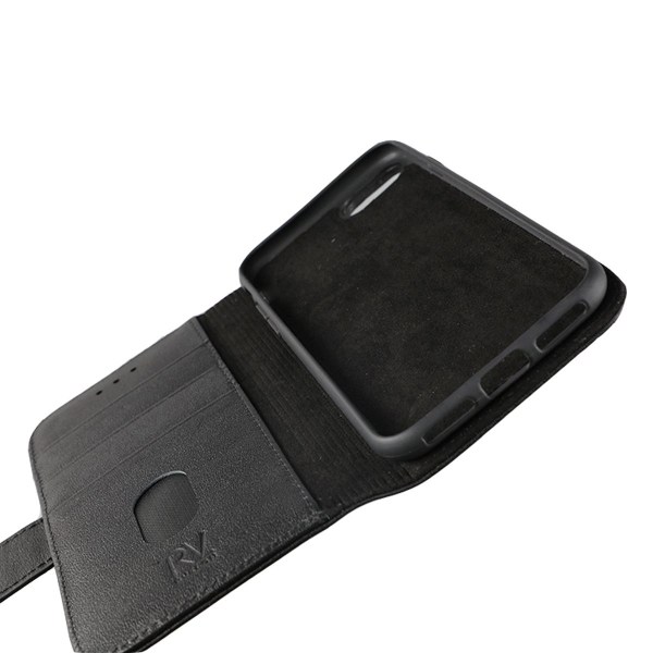 iPhone 7/8/SE 2020 Plånboksfodral Genuint Läder RV - Svart Black